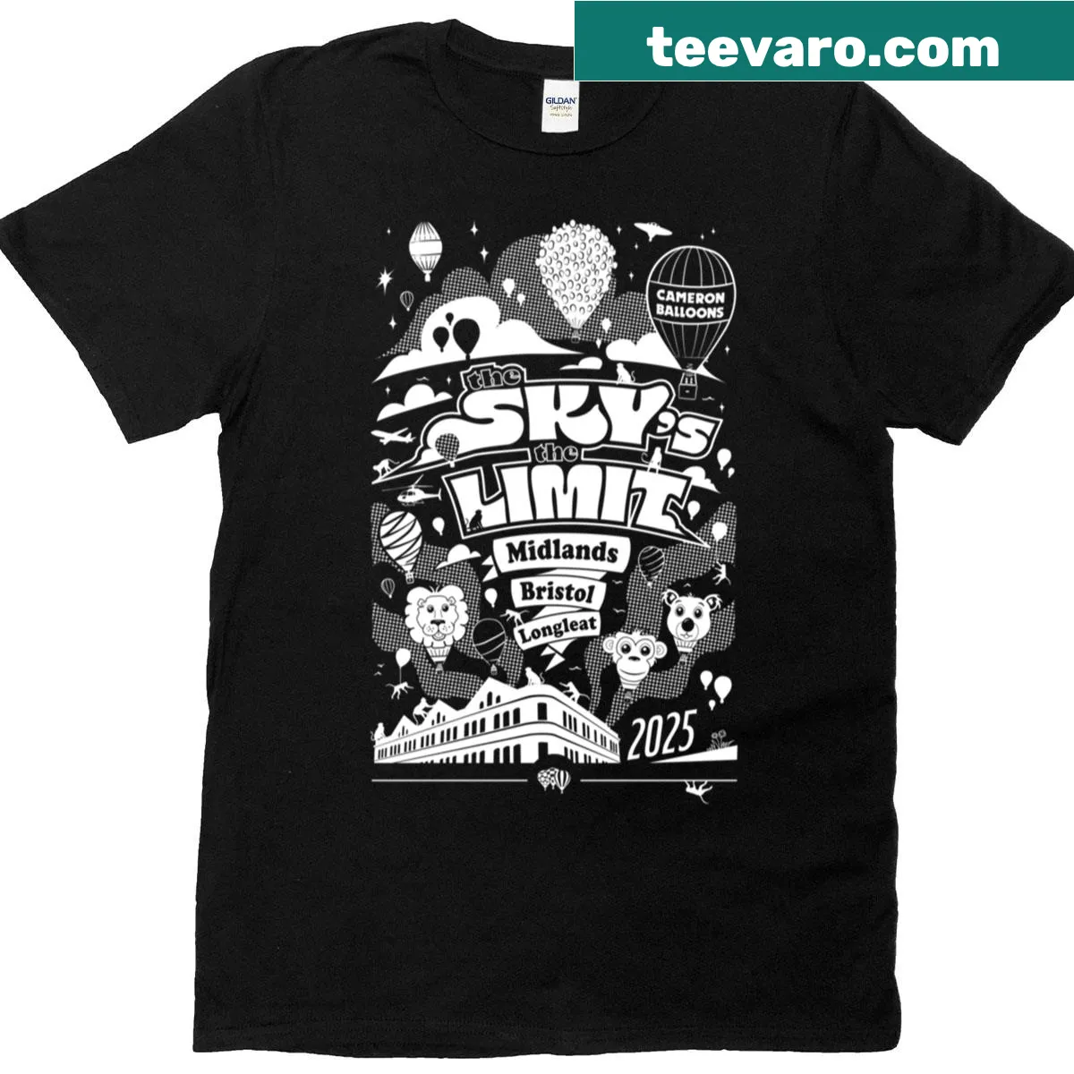 Inspirational T-shirt with 'The Sky's The Limit' phrase — on a men's t-shirt