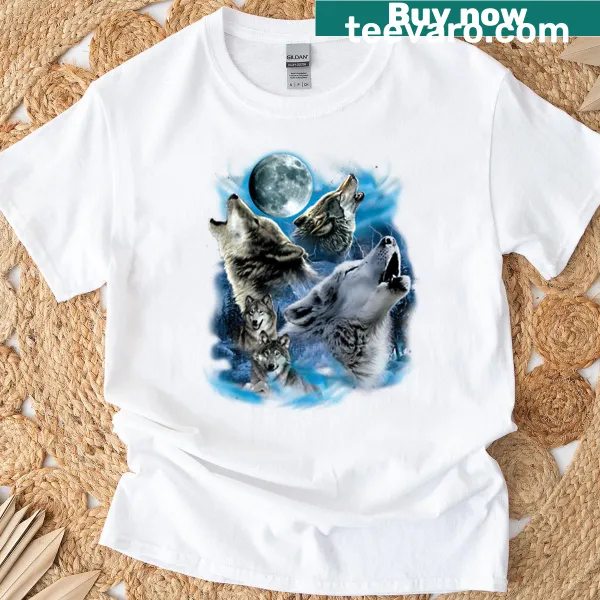 Illustration of a loving wolf family on a T-shirt