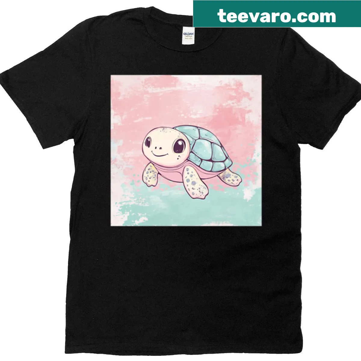 Playful illustration of a turtle on a casual T-shirt — on a men's t-shirt