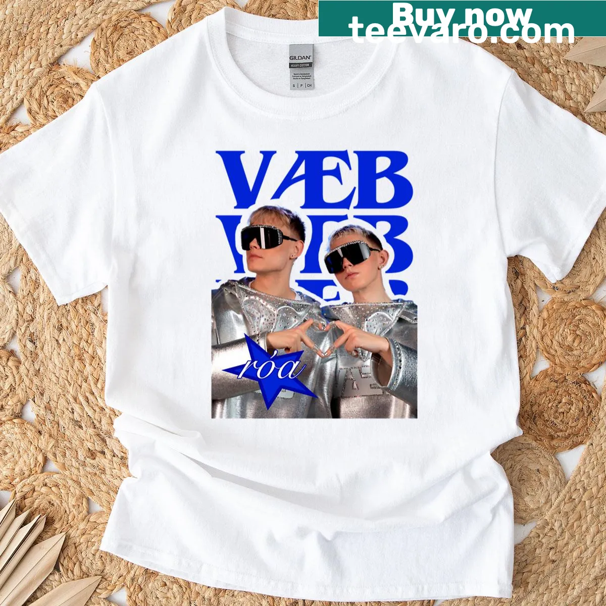 Illustrative Eurovision 2025 Iceland T-shirt with bold phrase — on a men's t-shirt