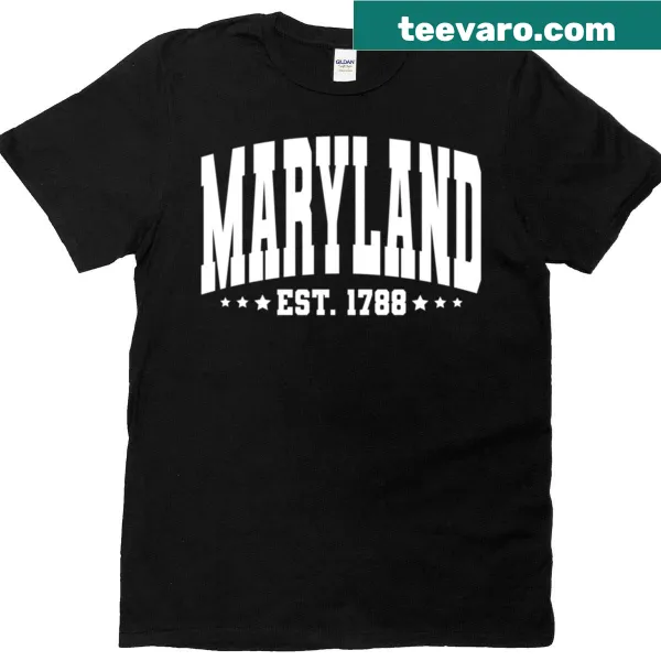 Vintage T-shirt representing Maryland with patriotic designs