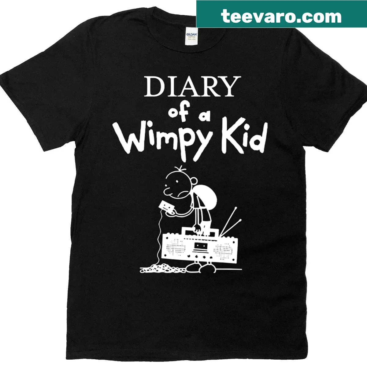 Vintage-style T-shirt combining themes of movies, music, and books — on a men's t-shirt