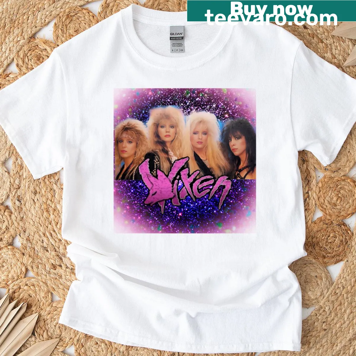 Minimalist T-shirt with the word 'Vixen' in line-art style — on a men's t-shirt