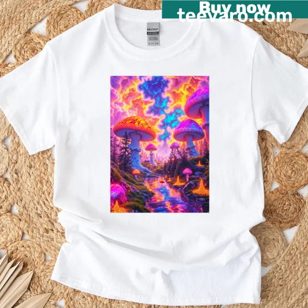 T-shirt featuring artistic wall art design