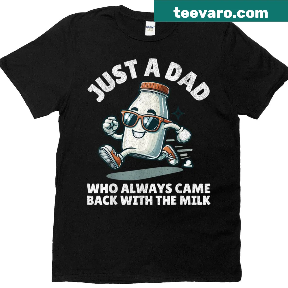 T-shirt with the phrase 'With The Milk' for Father's Day — on a men's t-shirt