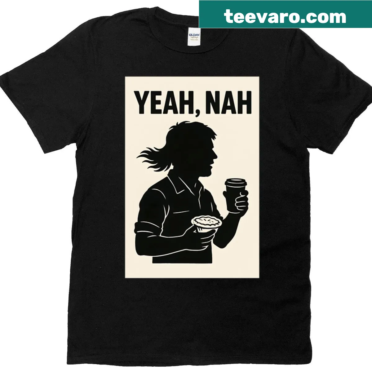 Funny T-shirt with bold text saying 'Yeah Nah' for tradies — on a men's t-shirt