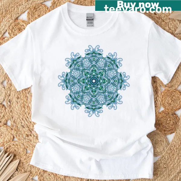 Oversized t-shirt with hand-drawn mandala design