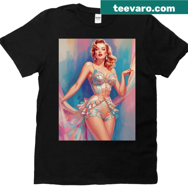 Vintage blonde pin-up illustration T-shirt design