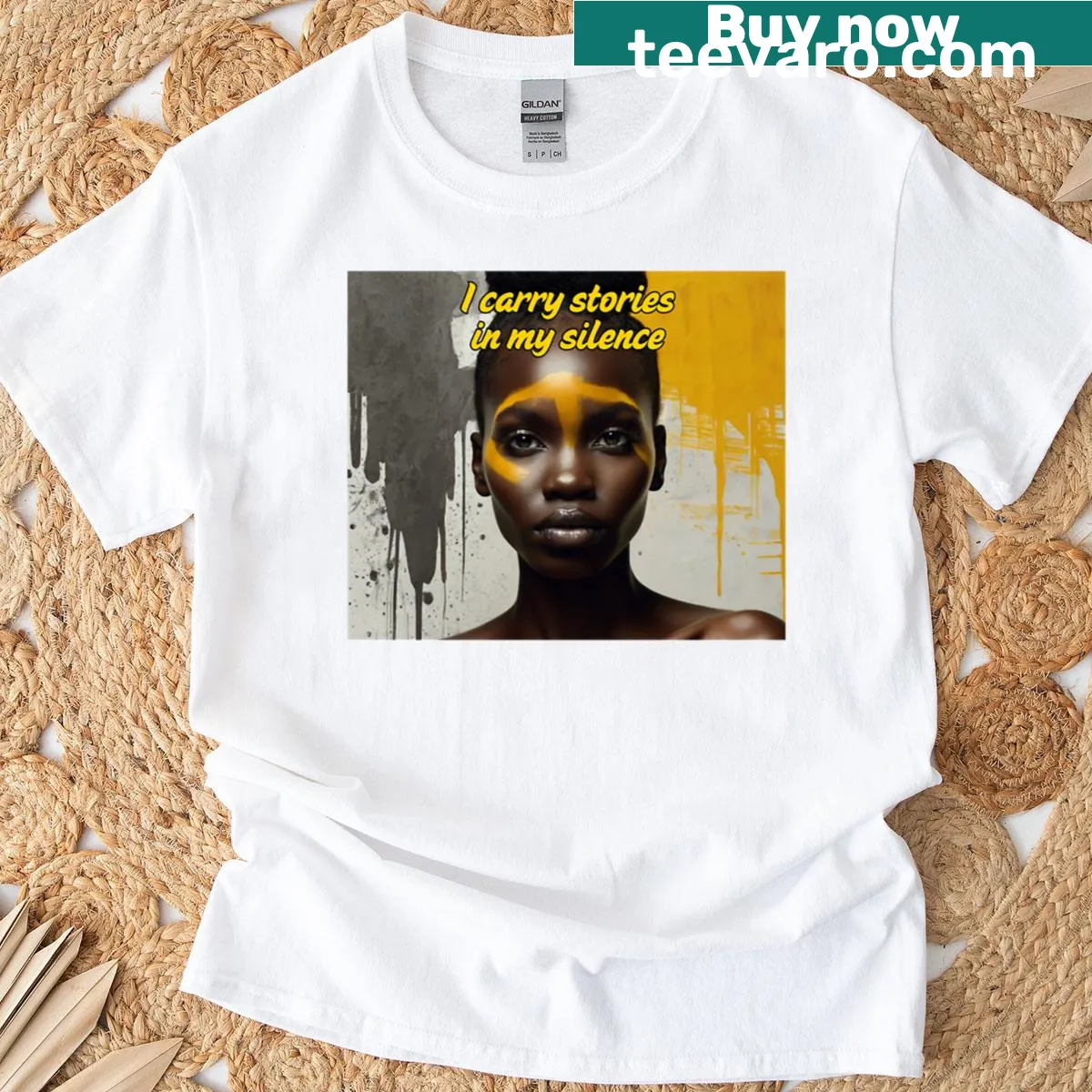 Strength In Silence T-shirt featuring bold inspirational typography — on a men's t-shirt