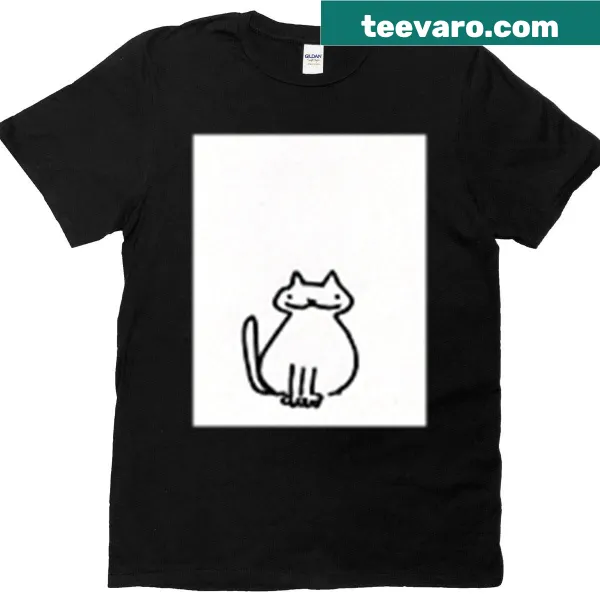 Adorable illustration of Bub the Cat on a t-shirt