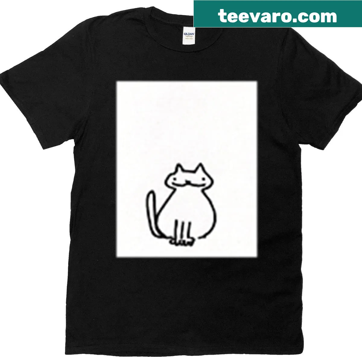 Adorable illustration of Bub the Cat on a t-shirt — on a men's t-shirt