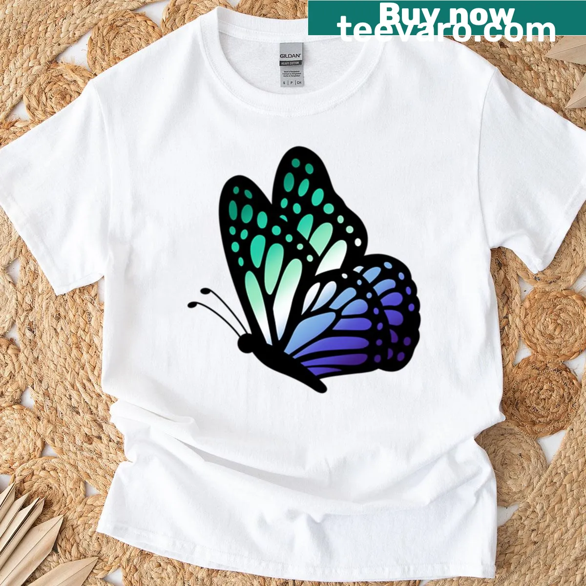 Oversized T-shirt with an illustration of a butterfly and the text 'Gay Mlm Pride' — on a men's t-shirt