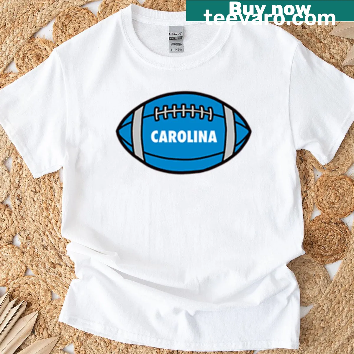 Carolina Football fan graphic T-shirt — on a men's t-shirt