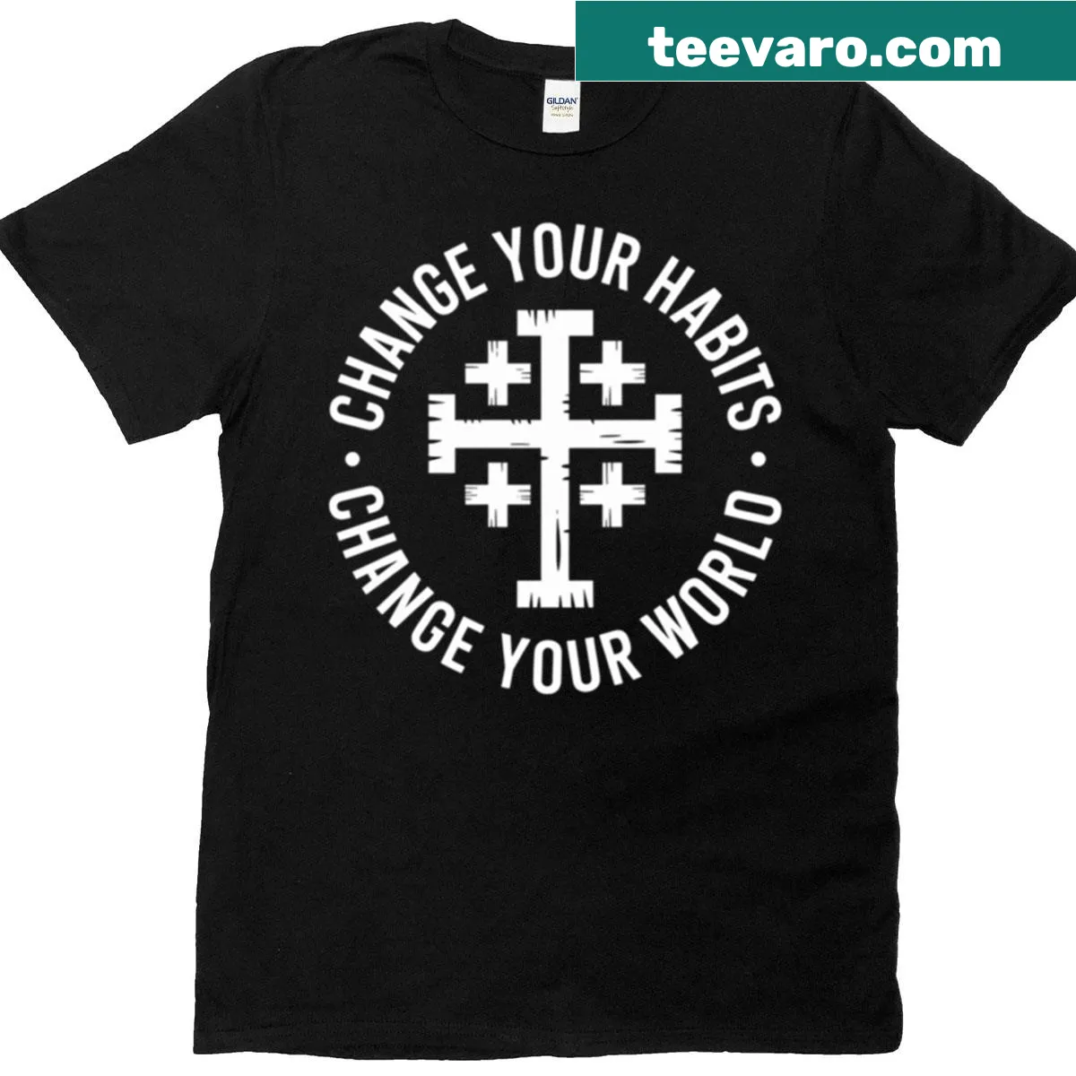 Relaxed fit t-shirt with an uplifting message about change and growth — on a men's t-shirt