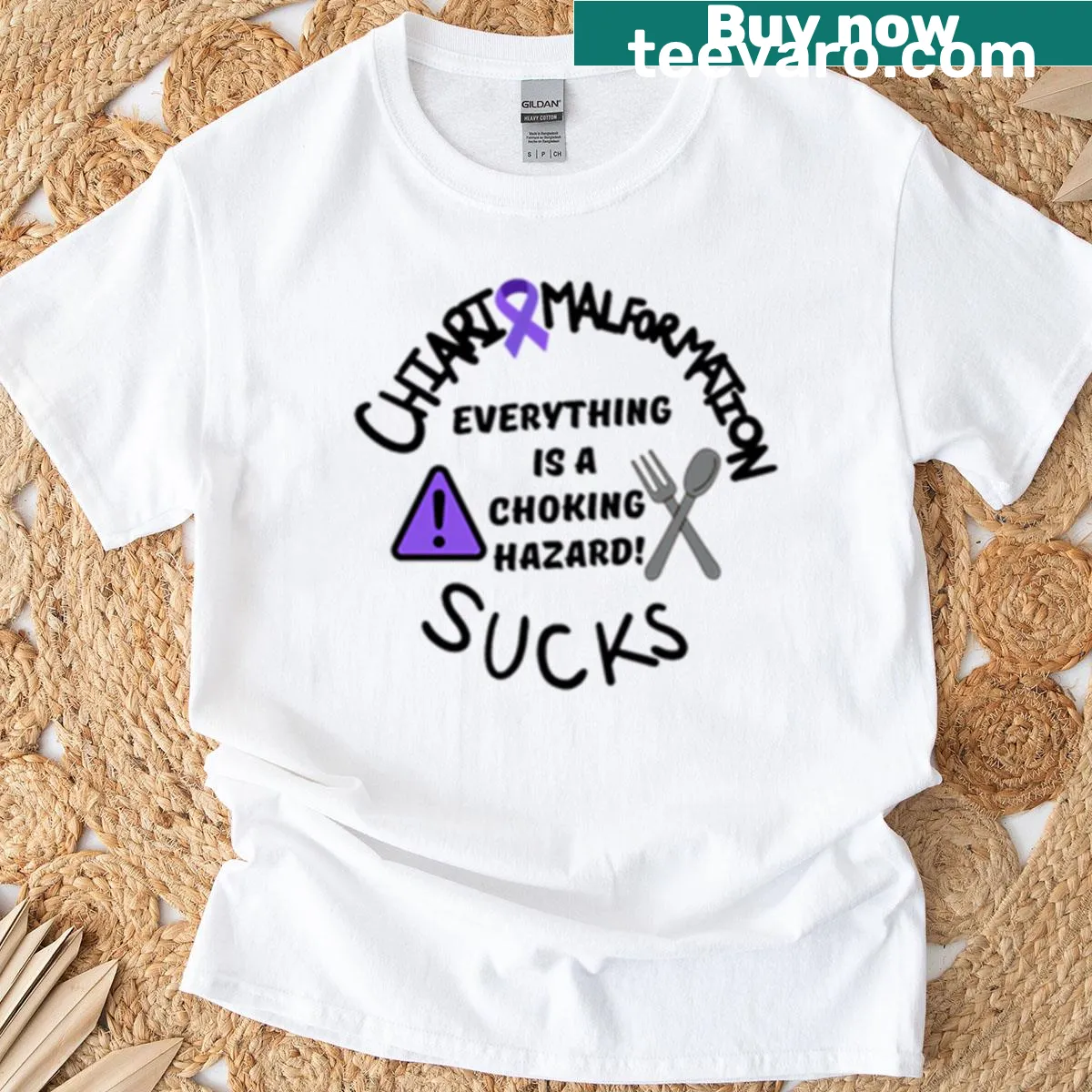 Oversized T-shirt with the phrase 'Everything Is A Choking Hazard' — on a men's t-shirt