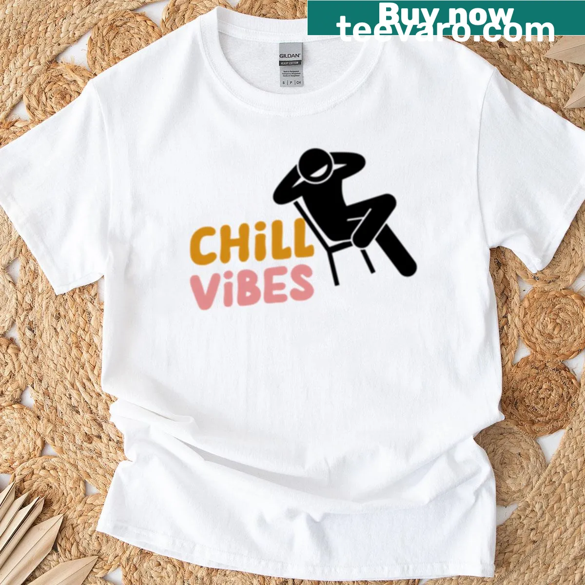 Relaxed design with 'Chill Guy Vibes' on a T-shirt — on a men's t-shirt