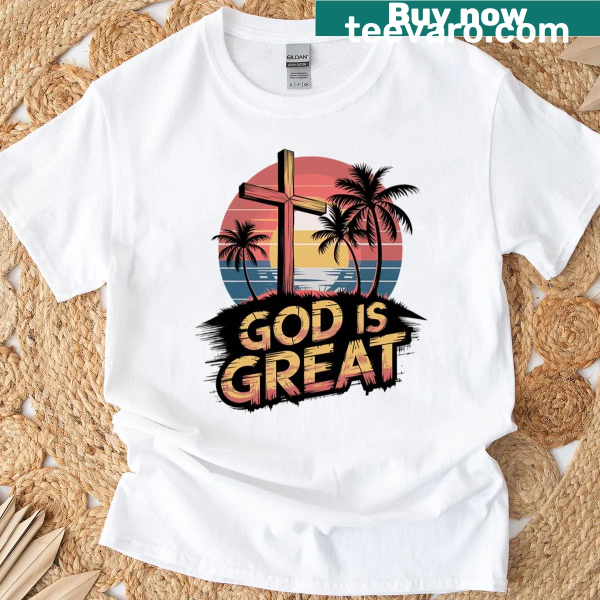 T-shirt featuring a Bible verse design celebrating Christian faith — on a men's t-shirt