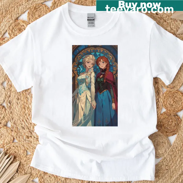 Illustration of a cold princess and a queen on a T-shirt