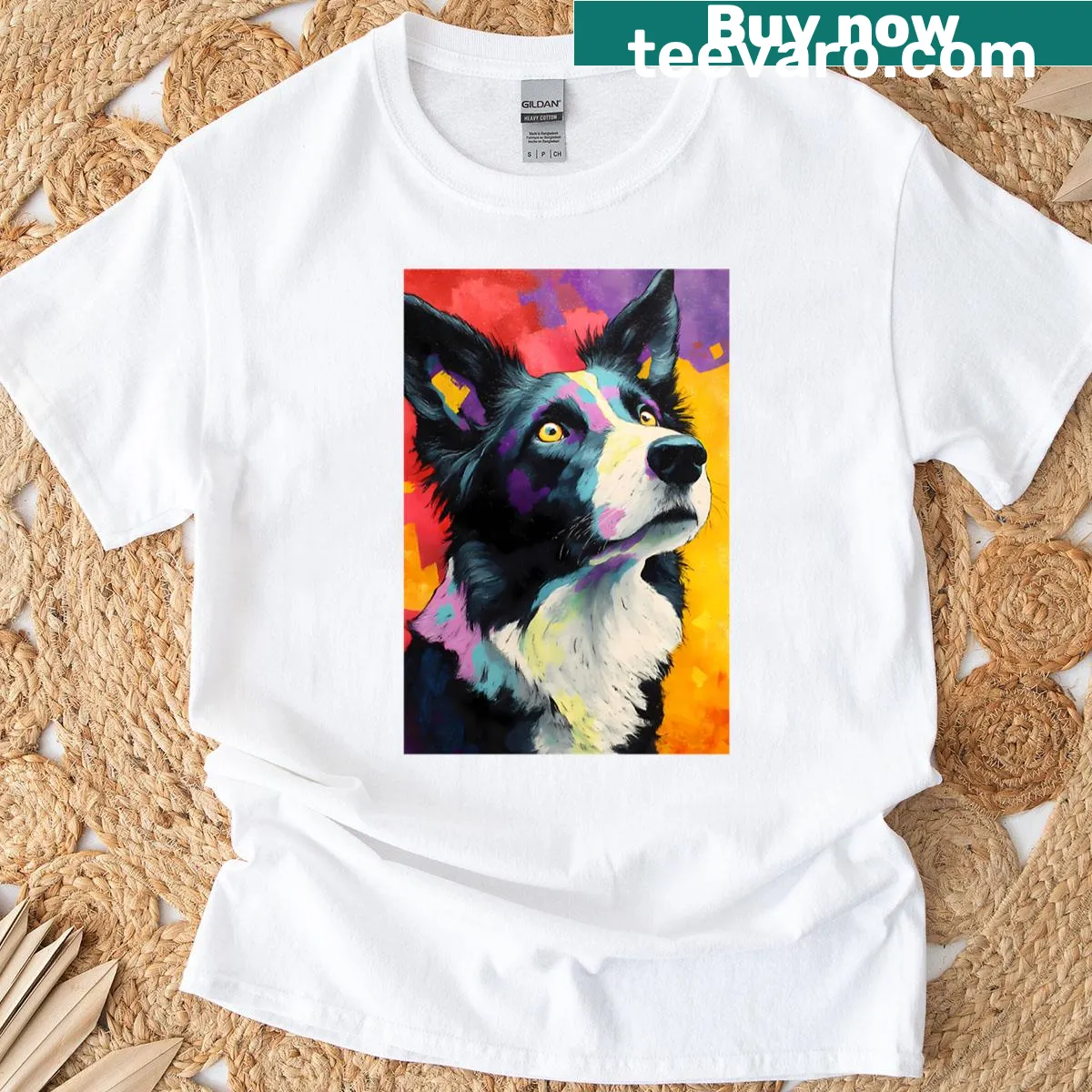 Oversized t-shirt featuring an abstract design representing movement and energy — on a men's t-shirt