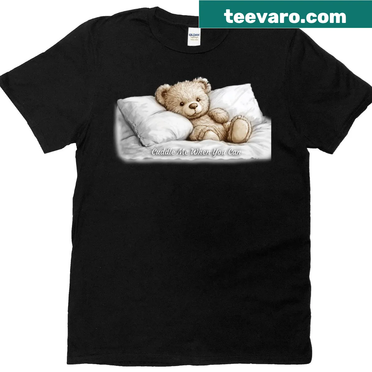 Cuddle Me When You Can phrase in a heartwarming design — on a men's t-shirt
