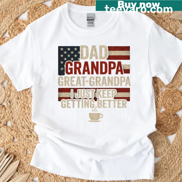 Oversized t-shirt celebrating fathers and grandfathers with a humorous phrase