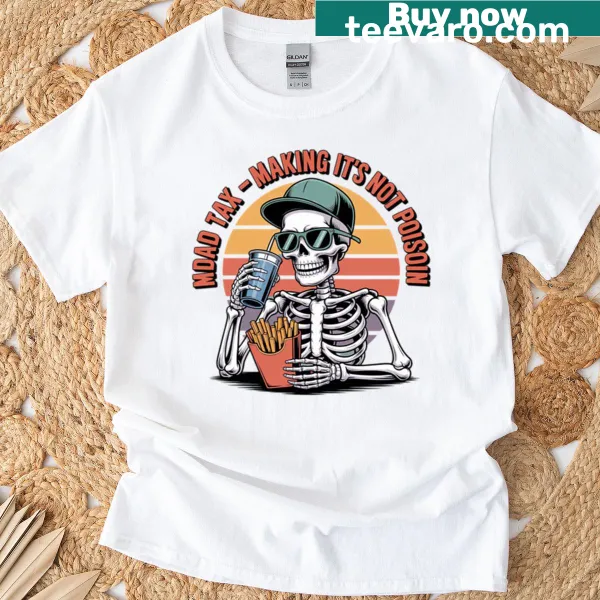 Funny skeleton dad inspecting snacks graphic