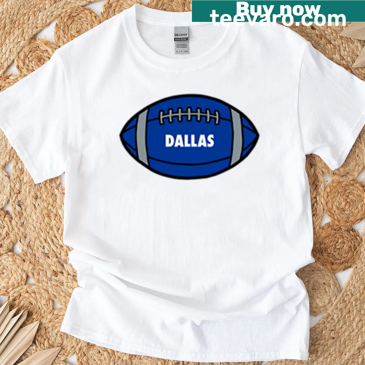 Dallas Football t-shirt with bold typography design — on a men's t-shirt