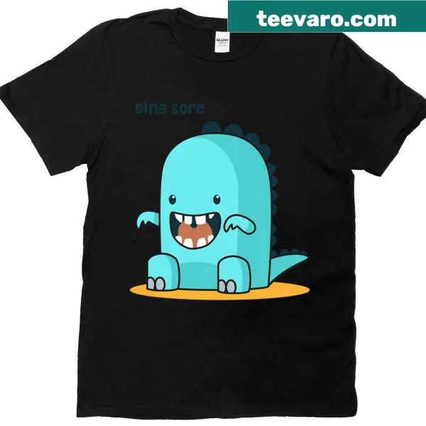 Cute dinosaur design t-shirt with a humorous cartoon dinosaur
