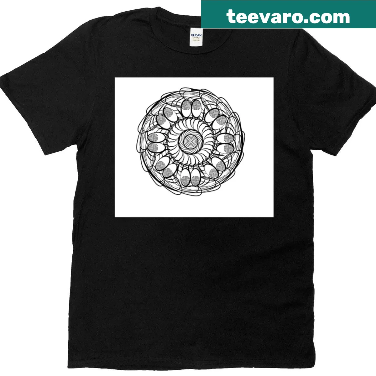 Oversized t-shirt featuring an intricate mandala design — on a men's t-shirt