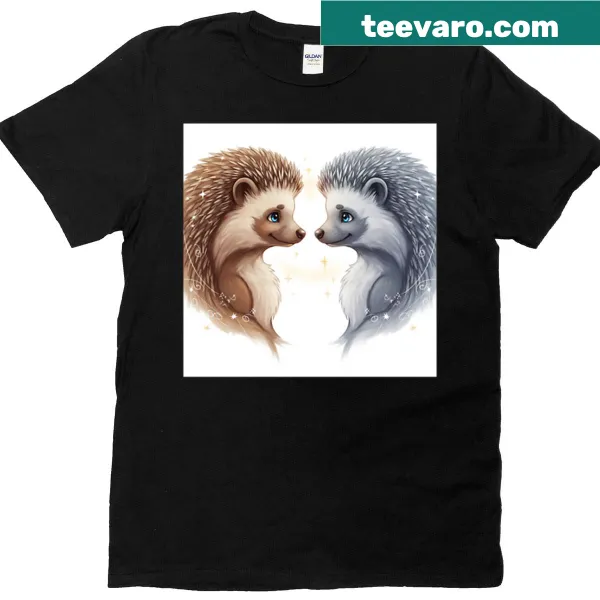 Oversized T-shirt with whimsical hedgehog illustration