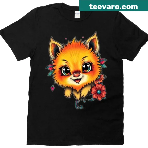 Whimsical flower design T-shirt with cute details