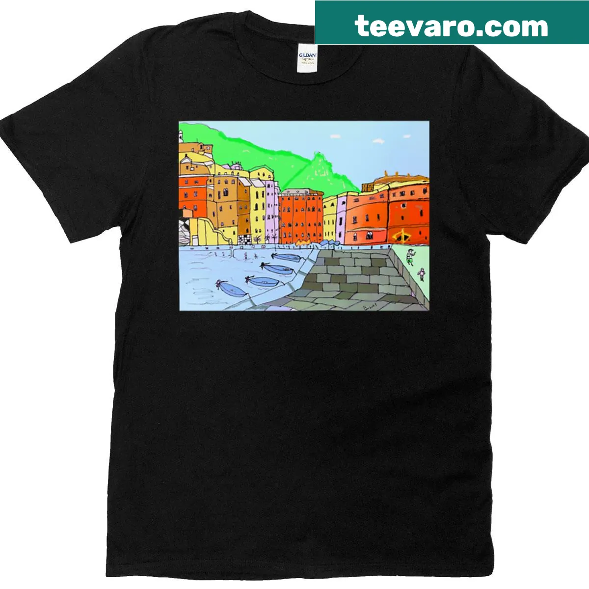 Illustration of Florence's iconic architecture on a premium t-shirt — on a men's t-shirt
