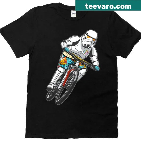 Oversized t-shirt with a funky sci-fi biking character illustration