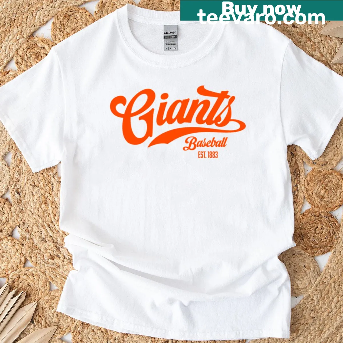 Giants T-shirt with Est 1883 text design — on a men's t-shirt