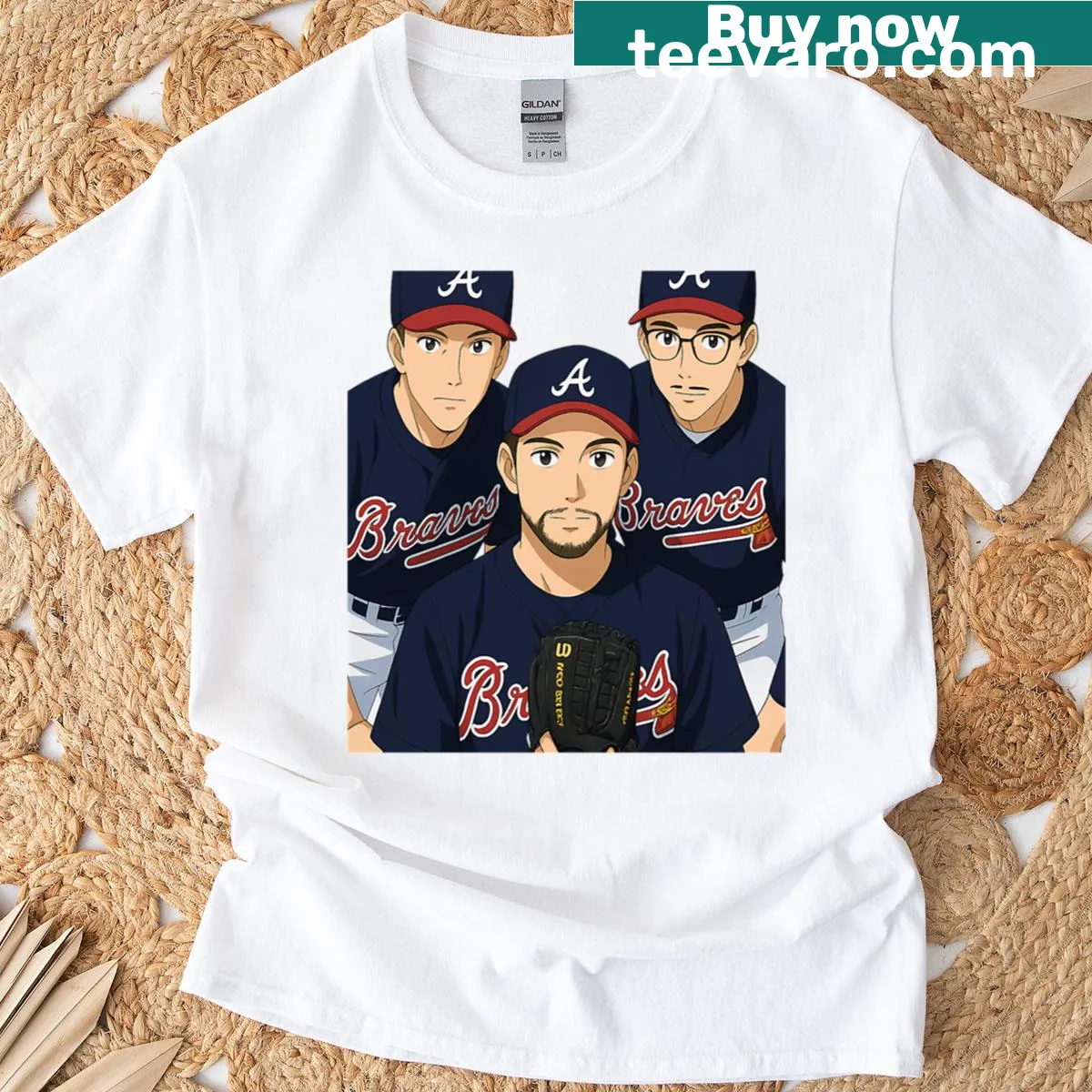 T-shirt with names of baseball legends Glavine, Maddux, Smoltz — on a men's t-shirt