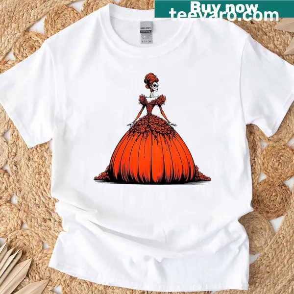 Cute Halloween Pumpkin Queen illustrated T-shirt