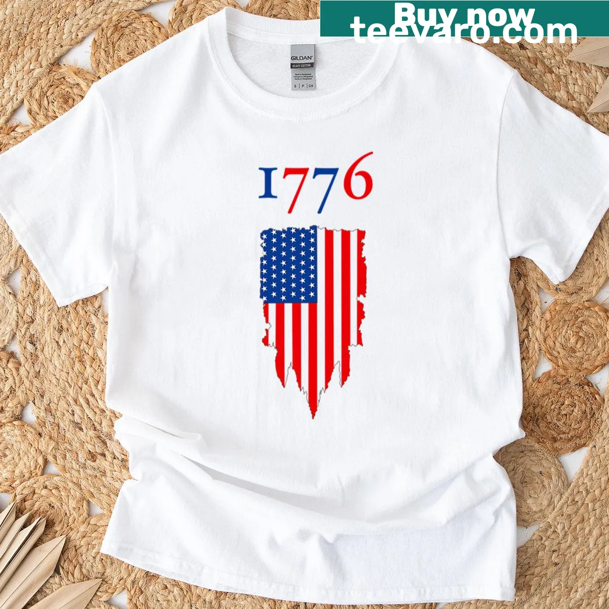 Patriotic Independence Day t-shirt with an artistic graphic — on a men's t-shirt