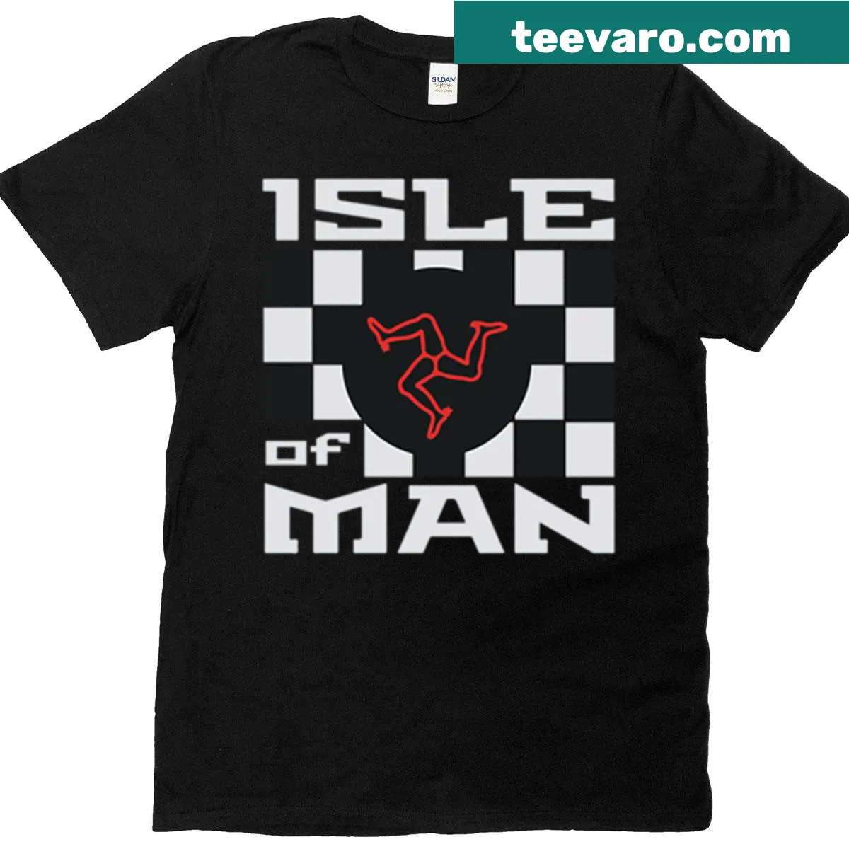 Graphic tee featuring the Isle of Man triskelion symbol — on a men's t-shirt