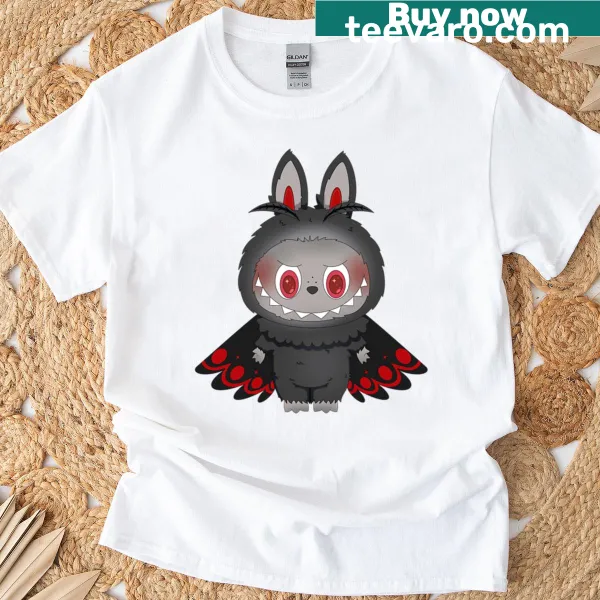 Realistic depiction of Labubu Mothman on a T-shirt