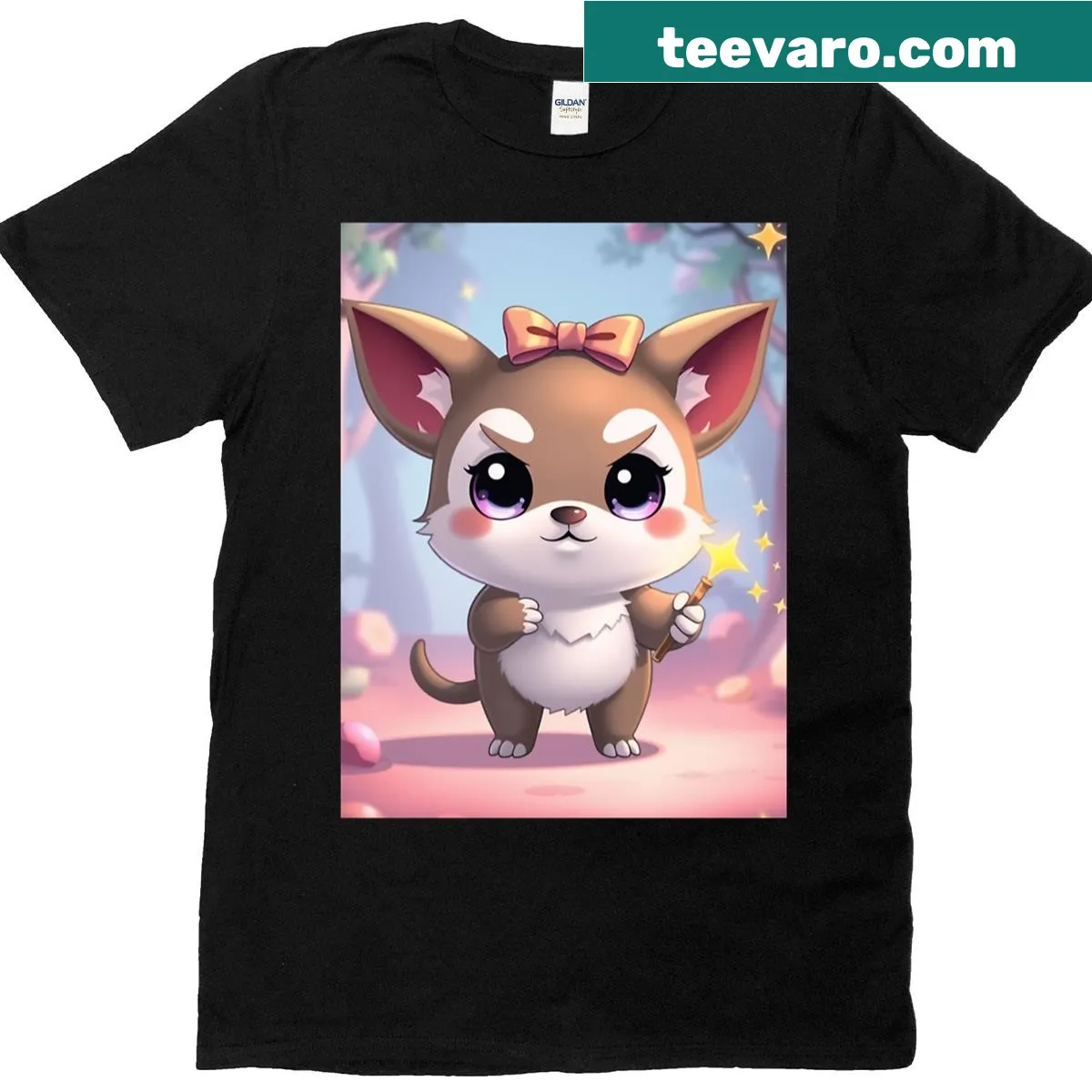 Oversized T-shirt with playful Labubu design — on a men's t-shirt
