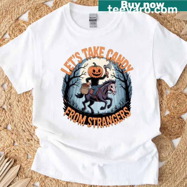 Oversized Let's Take Candy From Strangers text t-shirt