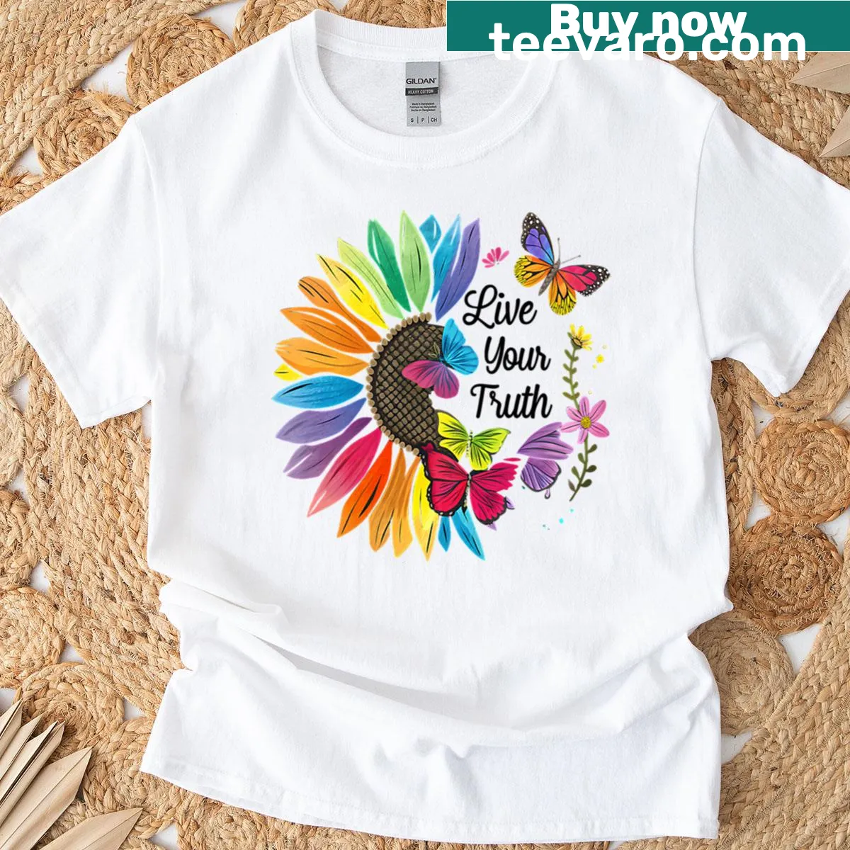 Inspirational t-shirt featuring the phrase 'Live Your Truth' in stylish typography — on a men's t-shirt
