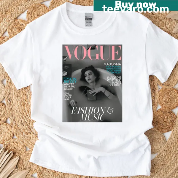 T-shirt featuring Madonna's Vogue magazine cover illustration from June 2019.