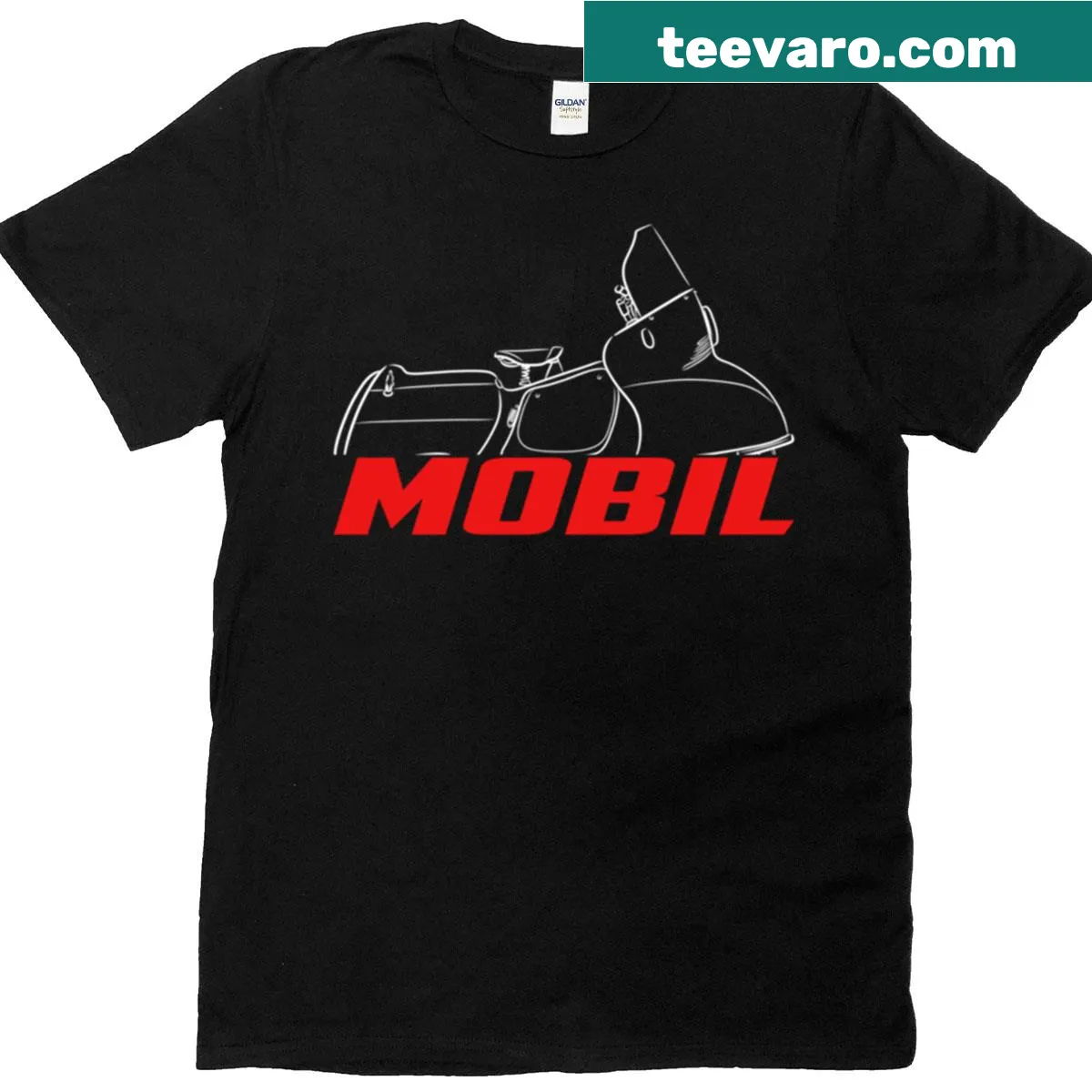 Illustrated Maico Mobil motorcycle graphic on a T-shirt for bikers — on a men's t-shirt