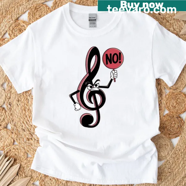 Oversized T-shirt with a vibrant design of musical notes