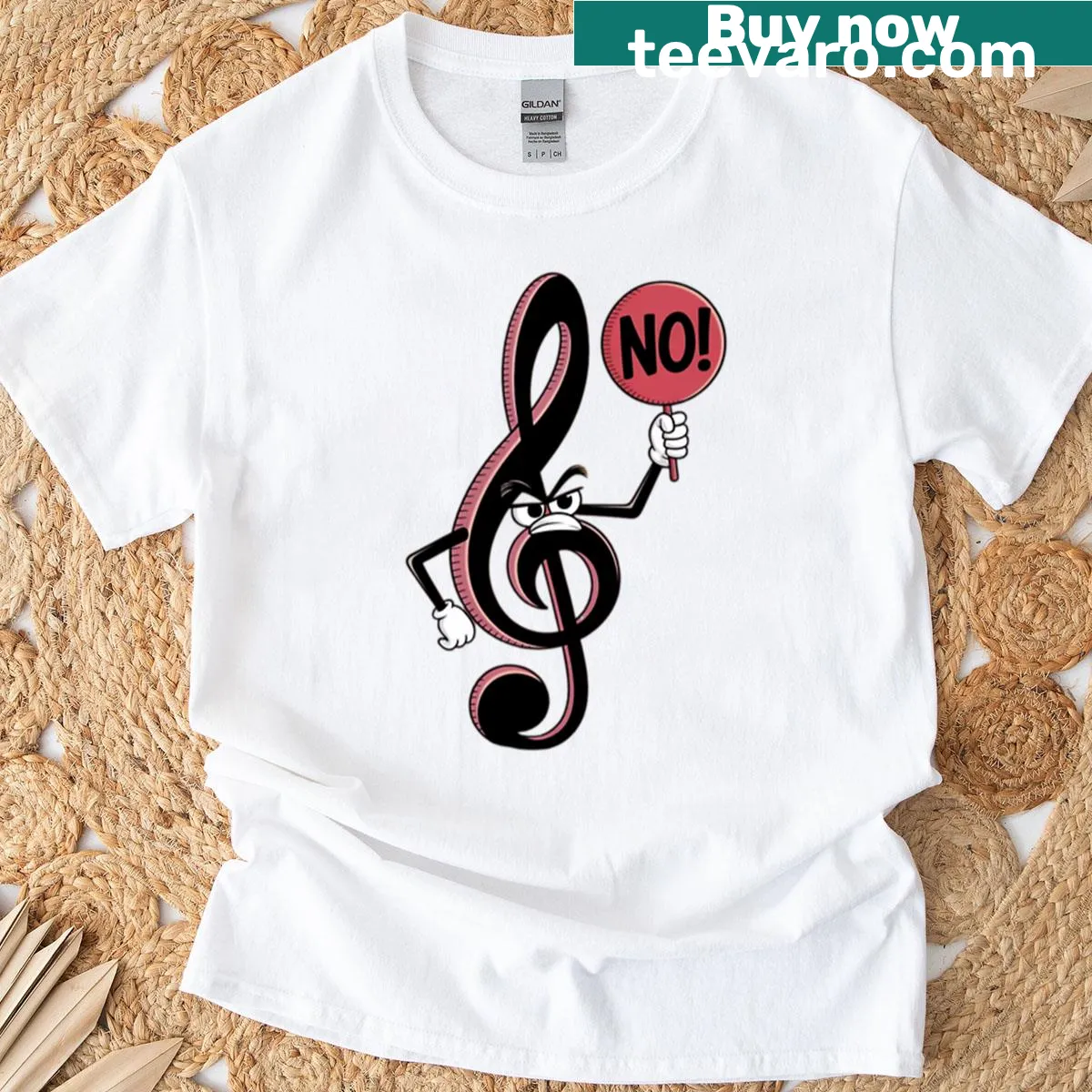 Oversized T-shirt with a vibrant design of musical notes — on a men's t-shirt