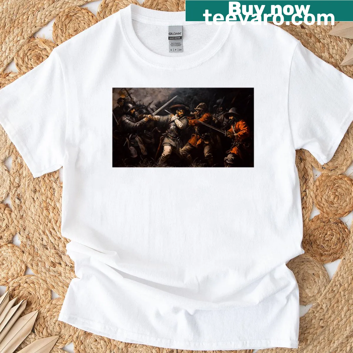 Bold graphic tee with typography highlighting themes of rebellion — on a men's t-shirt