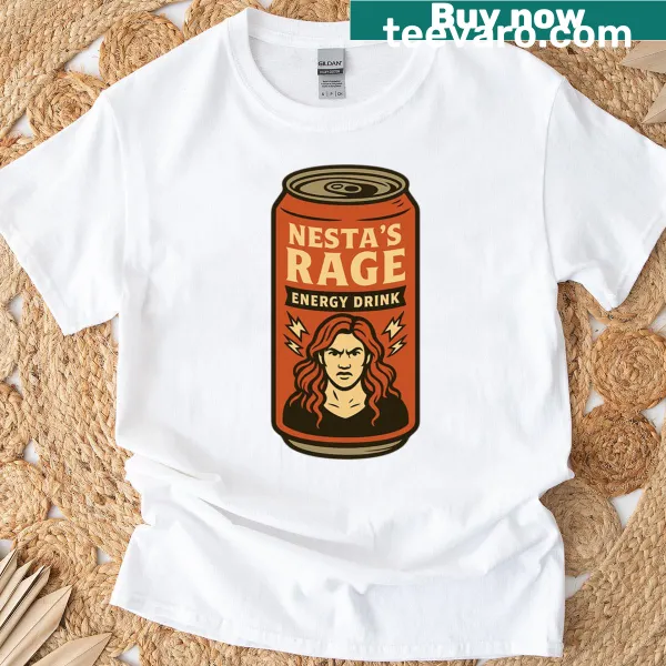 T-shirt inspired by Nestas Rage Energy Drink design