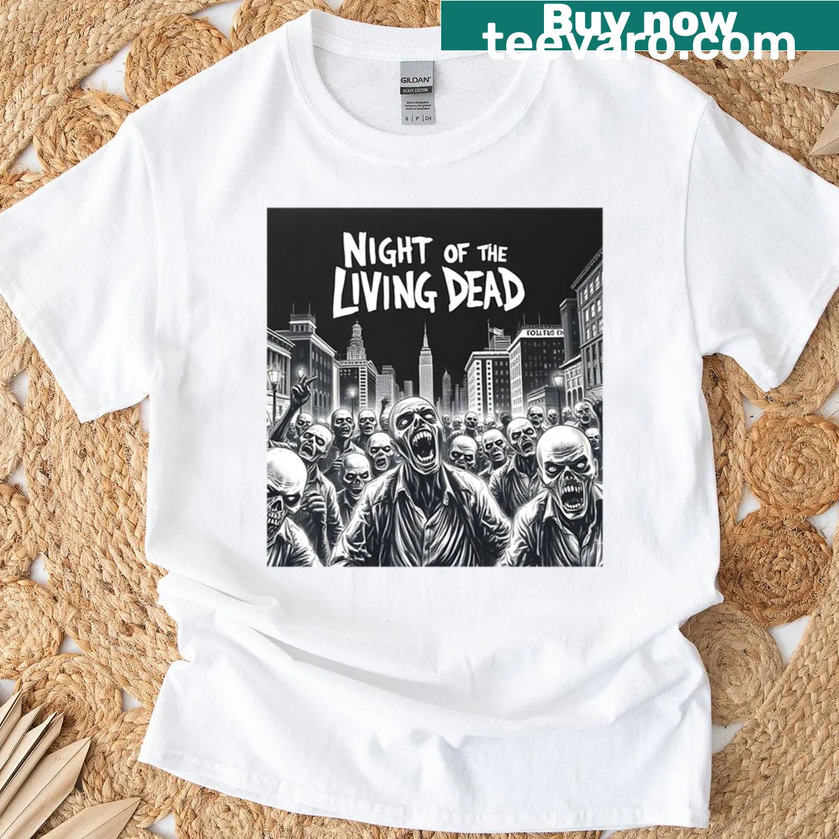 Design inspired by Night Of The Living Dead on a horror T-shirt — on a men's t-shirt