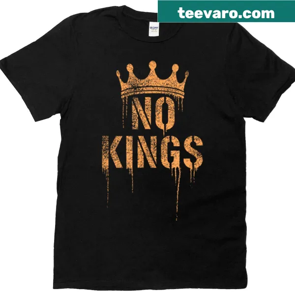 T-shirt featuring the phrase 'No Kings In America Since 1776' in bold typography